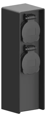 Produktbild von Ledvion Steckdose IP44 schwarz 2 Steckdosen