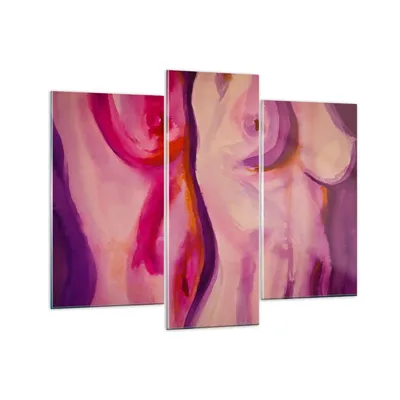 Produktbild von Bilder auf glas - Frau Tat Körper - 130x100cm - Glasbilder - Wandbilder - Kunstdruck - zum Aufhängen bereit - Wanddekoration aus Glas - Glas Bilder - Wandbild auf Glas - 3 Teile - GCB130x100-3812