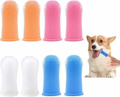 Produktbild von Famanu Fingerzahnbürste für Haustiere - 360 Grad Zahnbürste und Zahnsteinentferner