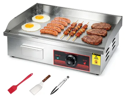 Elektrische Grillplatte 3000 W Edelstahl 55x41 cm
