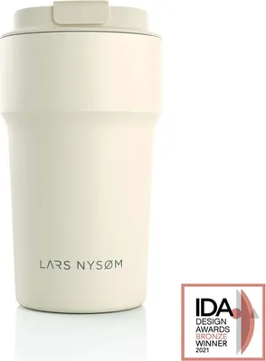 Obrázek produktu pro LARS NYSØM Termohrnek na kávu na cesty 500ml | Cestovní hrnek 0,5 l bez BPA s izolací | Nepropustný termohrnek na kávu na cesty 500ml Buttercream