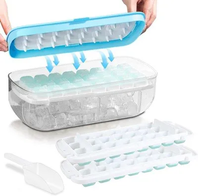 Obrázok produktu pre Silikónová forma na ľadové kocky, modrá, 48 kusov, na opakované použitie