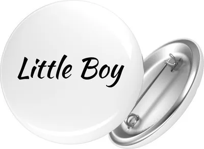 Produktbild von Huuraa Button Little Boy Schriftzug 25mm rund mit Sicherheitsnadel Ansteckbutton Geschenkidee