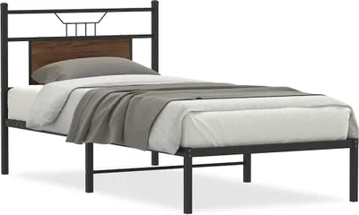 Produktbild von Bettgestell ohne Matratze Braun Eiche 90x200 cm Holzwerkstoff