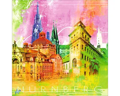 Produktbild von Glasbild Nürnberg Wahrzeichen I 20x20 cm
