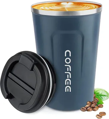 Produktbild von ERBO Thermobecher to go Edelstahl Kaffeetasse Blau 380ml