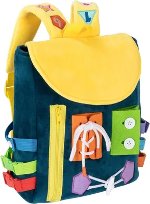 Produktbild von Kinderrucksack Kleinkindrucksack mit Schnallen und Lernspielzeug zur (Förderung feinmotorischer Fähigkeiten und grundlegender Lebenskompetenzen -, Kinderfreundliches Plüsch Materia