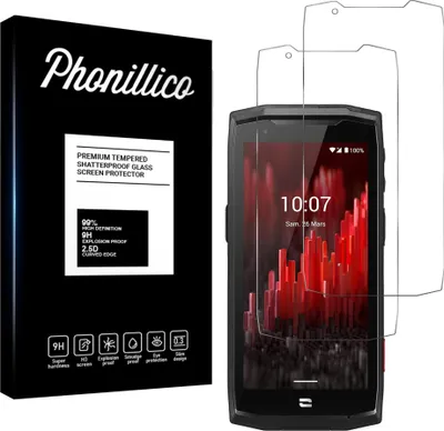 Image de Verre trempé pour Crosscall Core M5 [2 pièces] Protection d'écran Screen Protector Film Anti-Rayures Glas Resistant Phonillico®