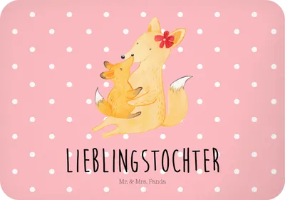 Produktbild von Mr. & Mrs. Panda magnet Fuchs Mama - Rot Pastell - Geschenk, whiteboardmagnet, Schoß, zettelhalter, designmagnet, Muttertag, Lieblingstochter, Kühlschrankmagnet, Tochter