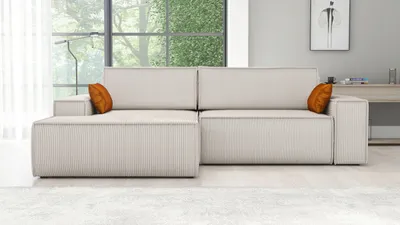 Produktbild von Ecksofa TOR mit Schlaffunktion. Farbe: Pearl.