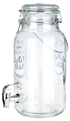 Zdjęcie produktu dla Szklany dozownik do napojów z kranem, pojemność 4 l
