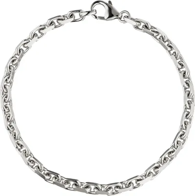 Produktbild von 4mm Armband Ankerarkette aus 585 Gold Weißgold diamantiert Armschmuck, 21cm