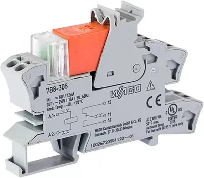 Produktbild von WAGO Relaismodul;Eingangsnennspannung DC 48 V;1 Wechsler;grau 788-305
