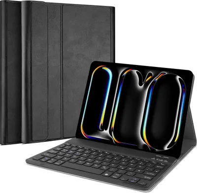 Image de Cazy Housse pour Tablette avec Clavier compatible avec iPad Pro 11 (2020) - Étui Clavier Bluetooth QWERTZ - Noir