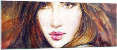 Produktbild von Bilder auf glas - Frau Gesicht Lippen - 140x50cm - Glasbilder - Wandbilder - Kunstdruck - zum Aufhängen bereit - Wanddekoration aus Glas - Glas Bilder - Wandbild auf Glas - Einteilig - GAB140x50-3986