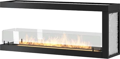 Image de Cheminée Au Bioéthanol Encastrable Design U1200 Avec Vitre Ouverte Sur 3 Côtés Brûleur 3 Litres