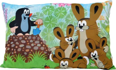Produktbild von Kissen der kleine Maulwurf, Motiv Hasen, 45x30cm - Kinderkissen