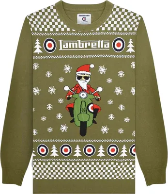 Produktbild von Lambretta - "AW25" Pullover für Herren, weihnachtliches Design LB322 (XXL) (Khaki)