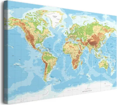 Zdjęcie produktu dla Nowoczesny obraz na płótnie do salonuReplika acja ścienna Mapa świata ENG