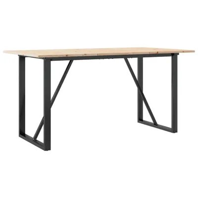 Produktbild von vidaXL Esstisch O-Gestell 140x80x75 cm Massivholz Kiefer und Stahl