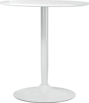 Produktbild von Esstisch, Runder Küchentisch, Moderner Esszimmertisch Für 2 Personen, Bartisch Säulentisch Mit Stahlbein, Rutschfester Fußauflage, Ø70 X 75 Cm, Weiß