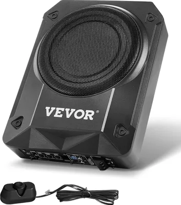 Immagine prodotto di VEVOR subwoofer sottosella per auto 800 W 203 mm sottile con alimentatore, sistema sub con amplificatore incorporato, ingresso di livello alto/basso e controllo del volume per SUV autocarri