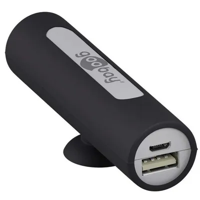 Produktbild von Goobay 59100 PowerStand (2.200 mAh), Schwarz, 0.3 m - handlicher Notfallakku und stabiler Standfuß