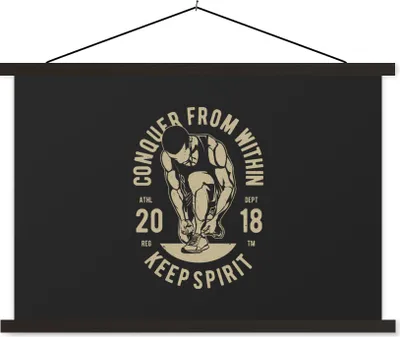 Produktbild von MuchoWow® Textilposter Sport - Zitate - Jahrgang 150x100 cm mit schwarzem Rahmen - Schlafzimmer
