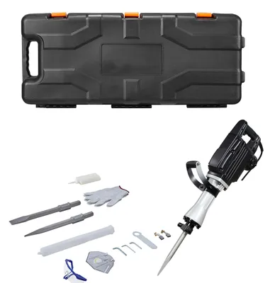 Produktbild von SucceBuy Elektrischer Abbruchhammer 2800 W, 1200 BPM Betonhammer mit Spitz- und Flachmeißel, Tragekoffer, Handschuhen und Schutzbrille – geeignet für Beton, Wände, Ziegel, Fliesen und Fundamente