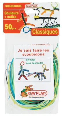 Zdjęcie produktu dla Zestaw Kim'Play – Scoubidous – 50 elementów + instrukcja (możliwe, że instrukcja nie jest w języku niemieckim)