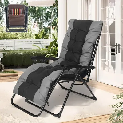 Produktbild von Garten-Loungestuhl - Gartenstuhl - Liegestuhl - Balkonstuhl - Klappstuhl - Besonders breit, 72 cm