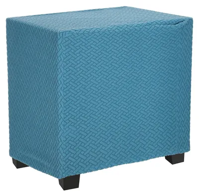 Fußhocker-Bezug, Jacquard-Strick, Polyester, T-förmig, 33–45,7 cm, blau