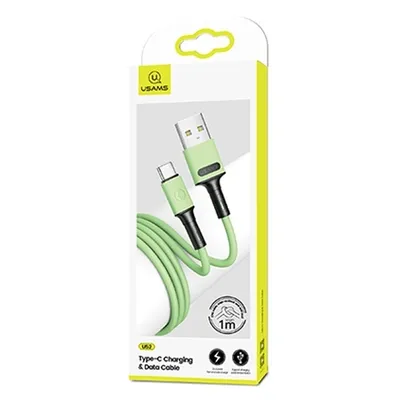 Produktbild von Usams Kabel U52 Usb-C 2A Schnellladung 1M Grün/Grün Sj436Usb02 (Us-Sj436)