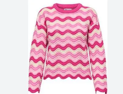 Produktbild von ONLY ONLASA LS WAVE STRUCTURE O-NECK CC Pink Yarrow/Wild Orchid/Romance Ros S