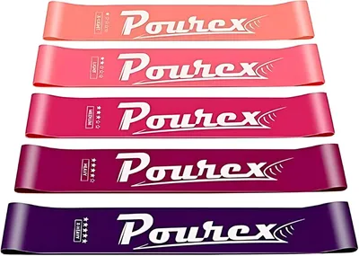 Produktbild von POUREX Fitnessbänder 5er Set, Latex, 5 Widerstandsstufen, Rosa