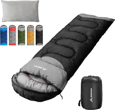 Produktbild von Leichter, wasserdichter, warmer Schlafsack für 4 Jahreszeiten - Erwachsene Frauen Männer - für Camping und Wandern - Schwarz - 4 Jahreszeiten rechte