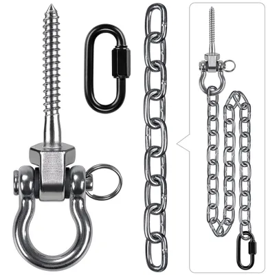 Produktbild von Hängemattenhalter-Set mit Edelstahl-Montageset und Karabiner
