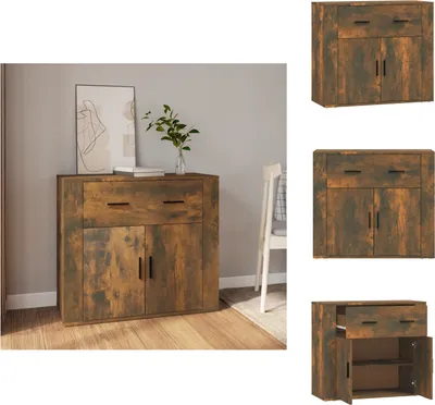 Image de vidaXL Sideboard chêne fumé 80x33x70 cm Bois composite - Sideboards