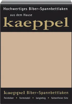 Produktbild von Kaeppel Biber Bettlaken Betttuch 100 x 200 cm Spannbettlaken 14 Farben Uni, Farbe:Sand