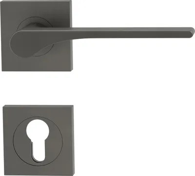 Produktbild von GRIFFWERK Rosettengarnitur LEAF LIGHT SIEGER DESIGN eckig PZ-Schloss Kaschmirgrau