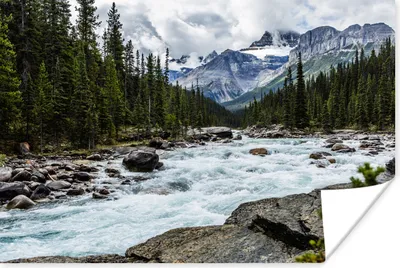 Produktbild von MuchoWow® Poster Fluss in der Nähe eines Berges in Kanada 120x80 cm - Bilder