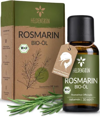 Produktbild von Heldengrün Haaröl Rosmarin Öl für Haare, Kopfhaut- & Haaröl für Haarwachstum, Haarpflege Produkte Vitamin, Haarserum, Rosemary oil, Hair Oil, Öl Haar