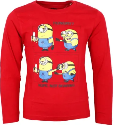 Produktbild von Die Minions Kinder Jungen langarm Shirt Langarmshirt – Rot / 104