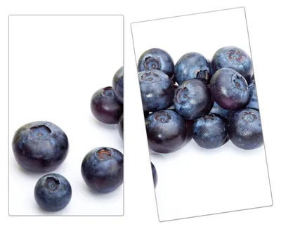 Produktbild von Spritzschutz Herdabdeckplatte Schneidebrett aus Glas Heidelbeeren 2-Teilig (60x52cm)