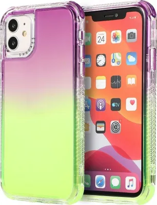 Produktbild von Mobigear Gradient iPhone 12 Pro Max Hülle Hardcase Backcover Stoßfest - Grün / Lila
