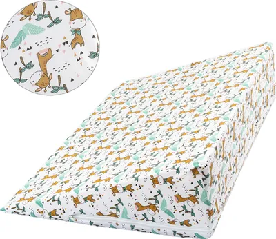 Obrázok produktu pre Klinová opierka hlavy – 80 x 50 x 20 cm – béžová, zelená, biela
