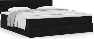 Produktbild von Maison Exclusive - Ottoman-Bett mit Matratze Schwarz 160x200 cm Stoff