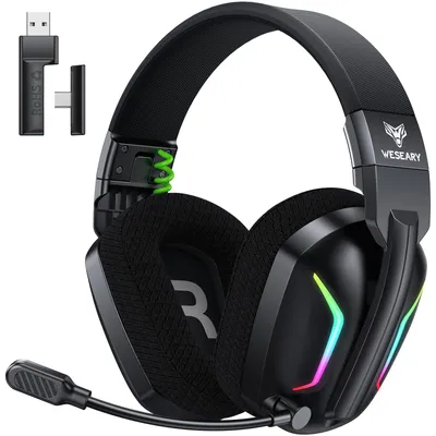 Obrázek produktu pro Bezdrátová herní sluchátka WESEARY s mikrofonem pro PS5, PS4, PC, Switch a mobilní telefony