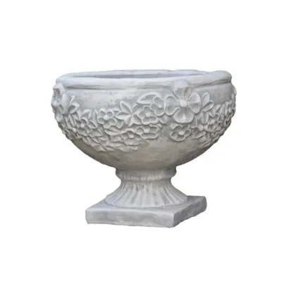 Produktbild von Schöner Blumentopf aus Steinguss perfekt für den Garten die Terrasse oder den Vorgarten ist Frostfest Witterungsbeständig und Neu PO-1554