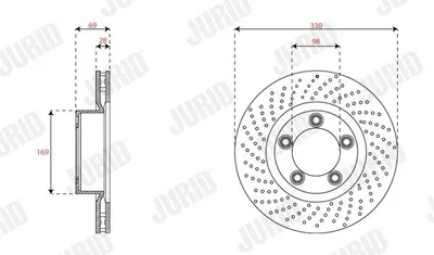 Produktbild von JURID Bremsscheibe Vorne Links für PORSCHE 911 (997) 330mm 563535JC-1